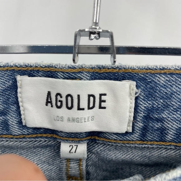 Agolde Riley High Rise Straight Jeans Knee Distressing Size 27 Women’s Cotton - Picture 4 of 12